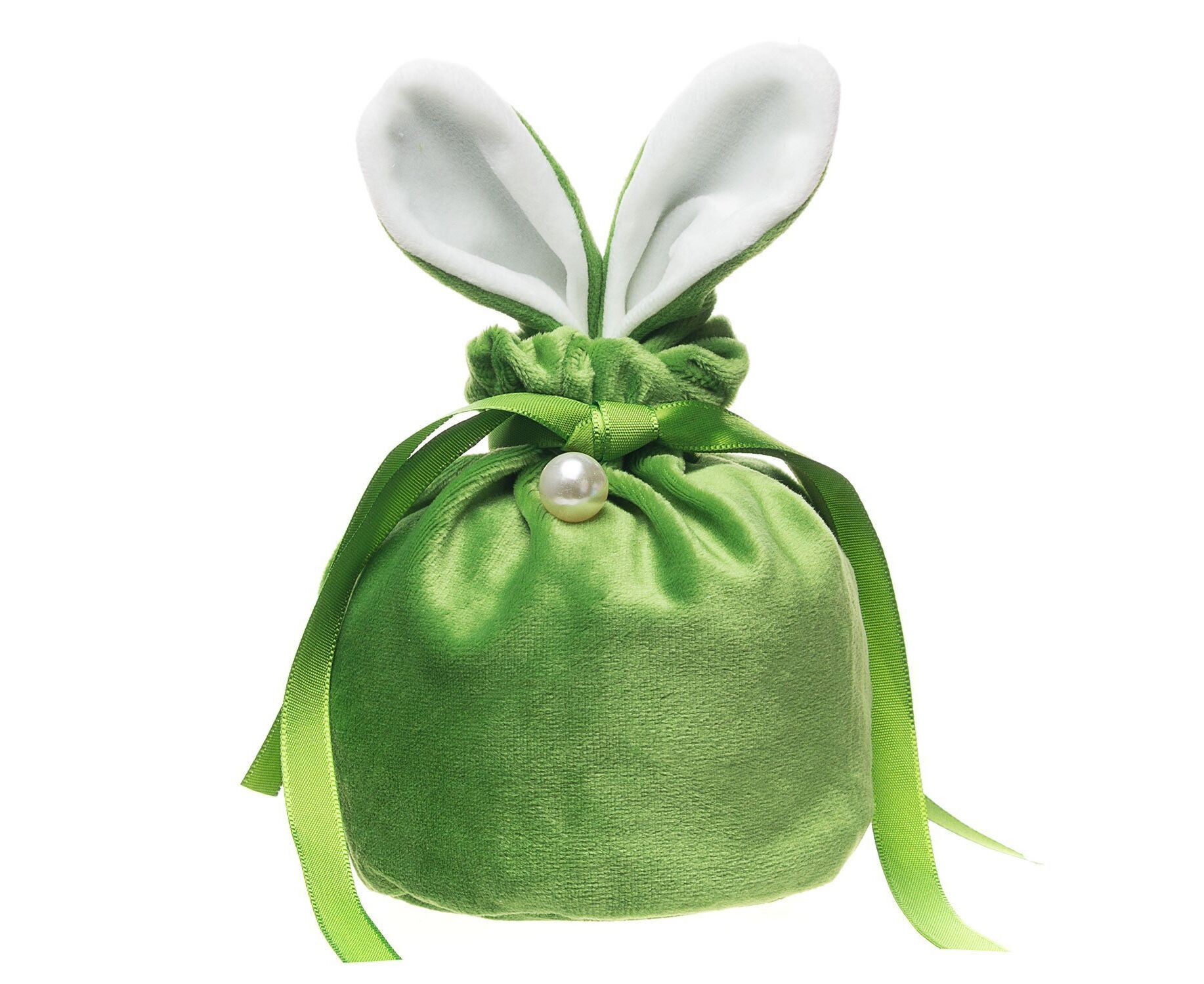 Подарочная упаковка - новогодний мешок с ушами Зайка 02 New Year (10x13cm) (green) (211743)