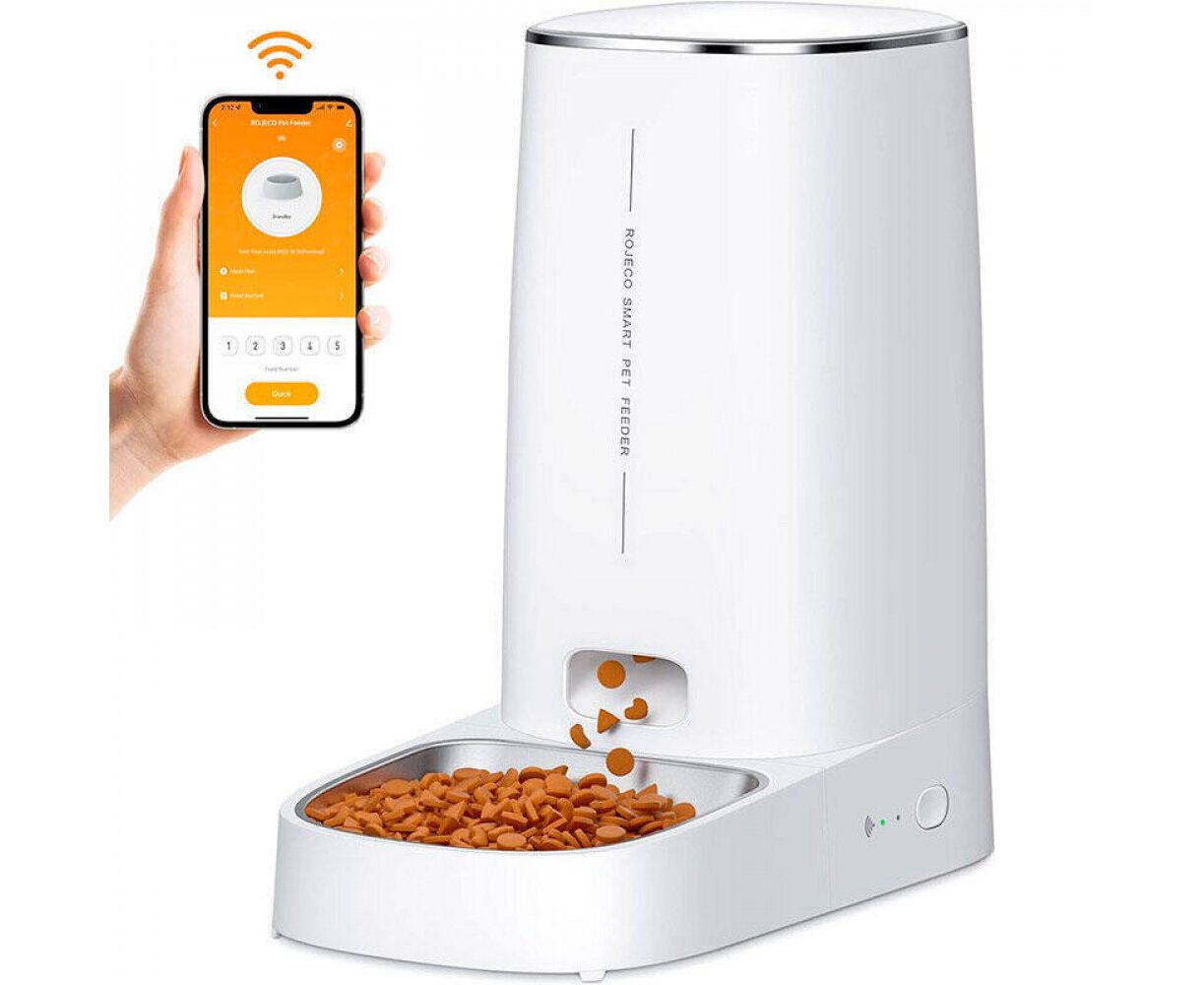 Умная кормушка для животных Xiaomi Rojeco 4 L Automatic Pet Feeder WIFI Version Single Bowl (белая)