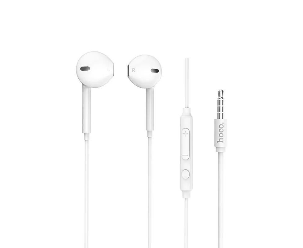 Наушники HOCO M55 Memory sound wire control with mic (белый)