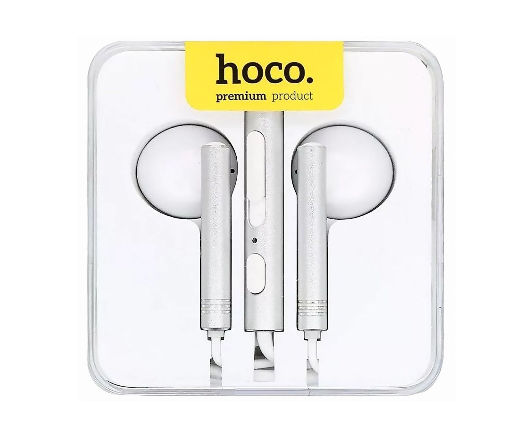 Проводные наушники с микрофоном вкладыши Hoco M22 Spirited Rhyme, 3.5 Jack (silver)