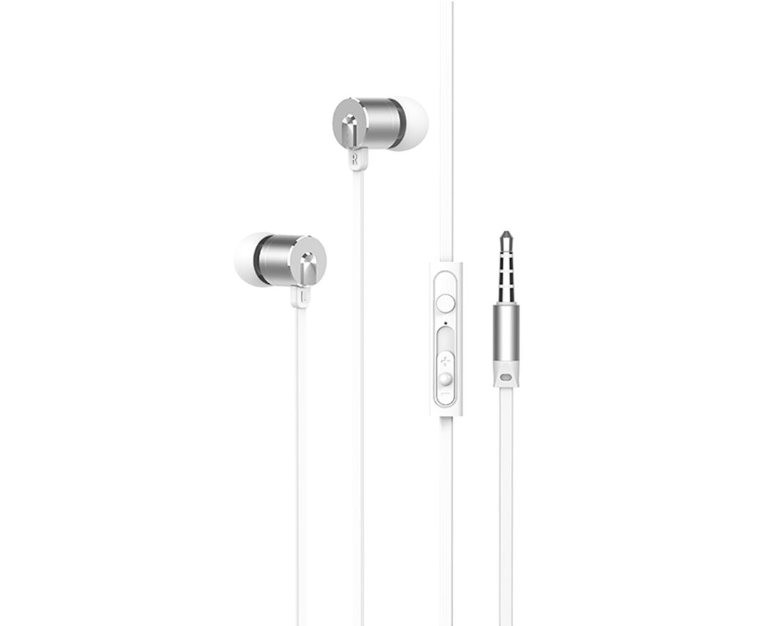 Проводные наушники HOCO M63 Ancient sound, Jack 3.5mm, 1.2 м, серебристый