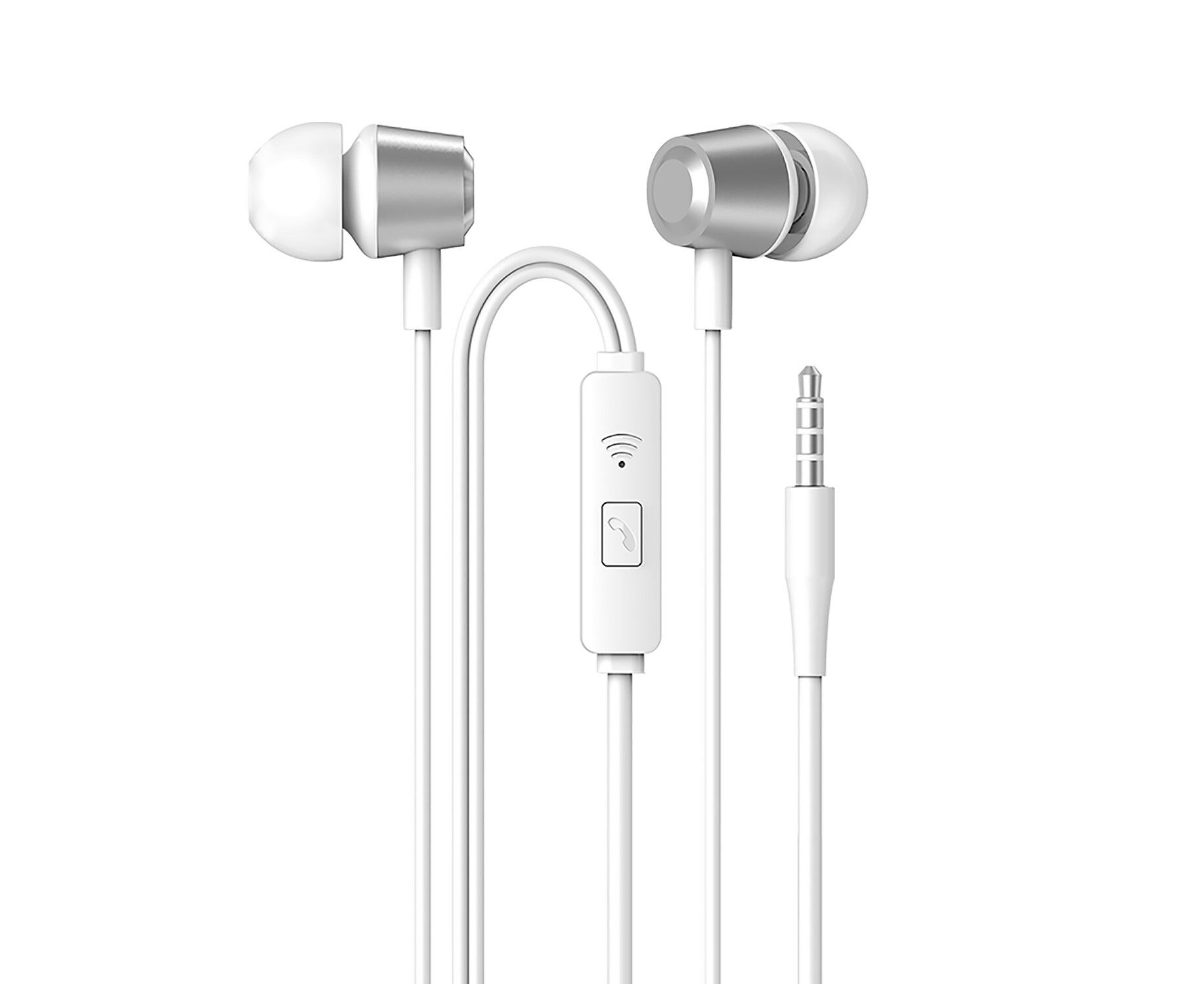 Проводные наушники с микрофоном внутриканальные SKYDOLPHIN SR20, 3.5 Jack (white) (206550)