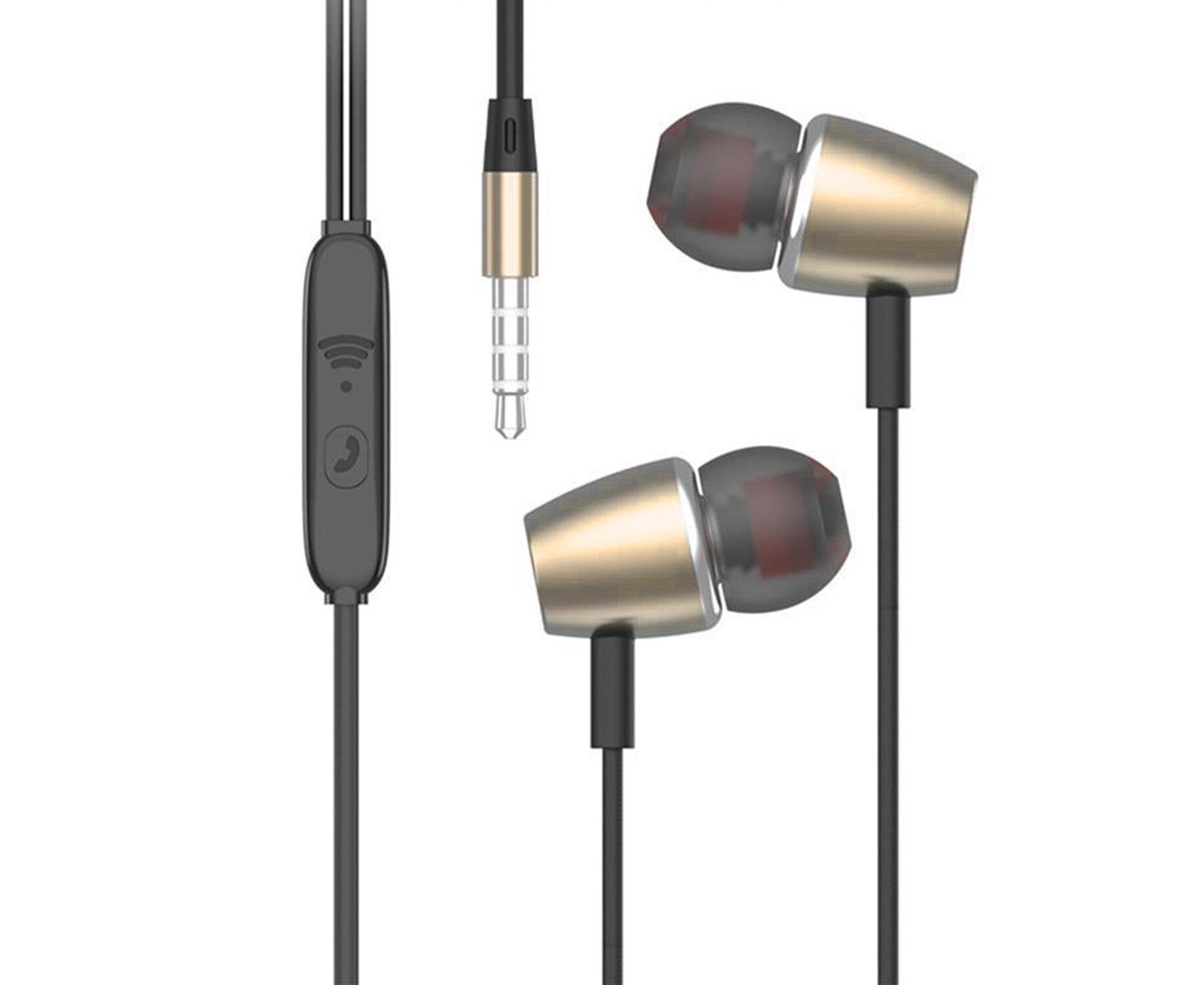 Проводные наушники с микрофоном внутриканальные SKYDOLPHIN SR24, 3.5 Jack (gold) (206547)