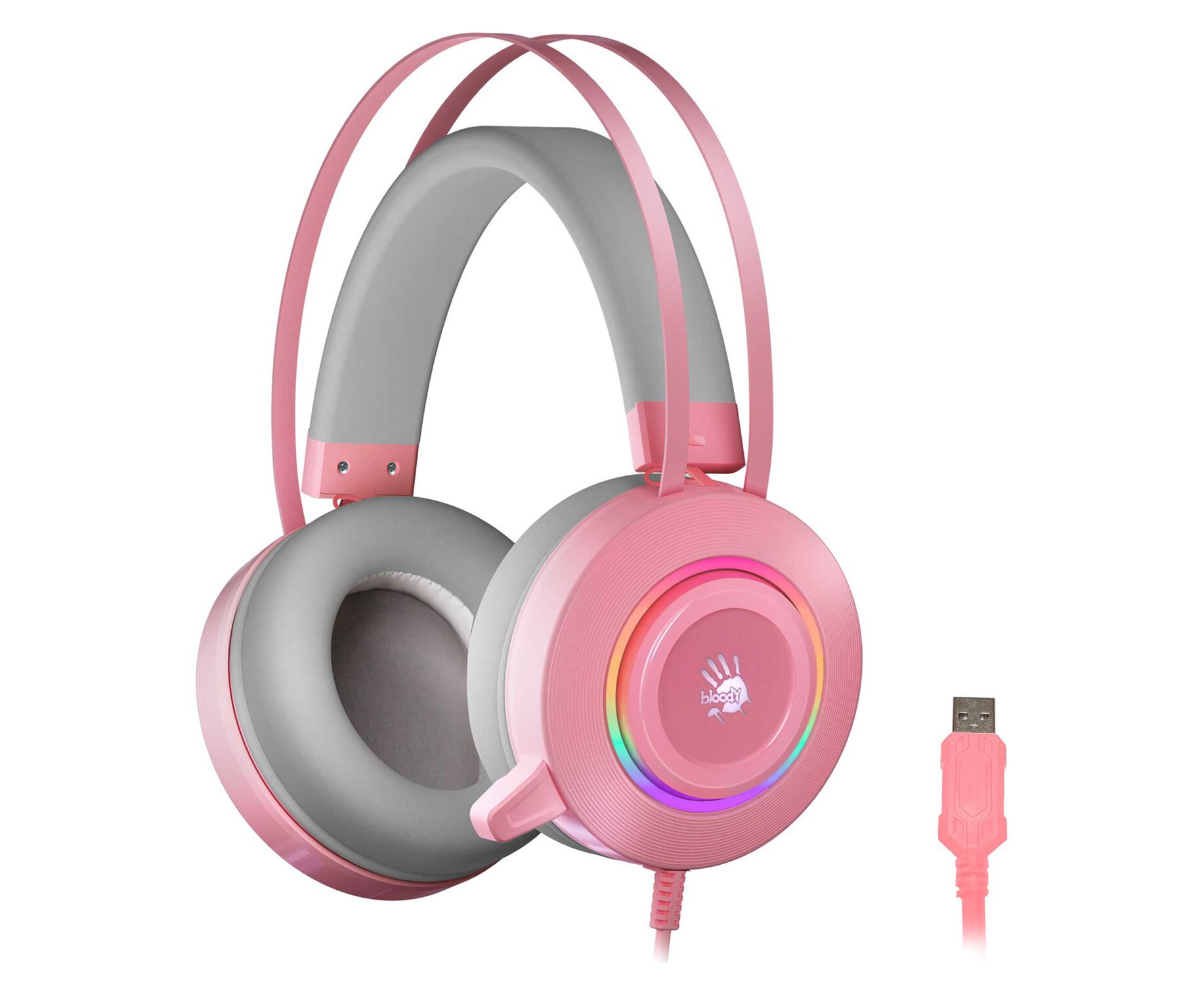 Наушники игровые с микрофоном A4 TECH Bloody G521, 2.3 м (розовый)