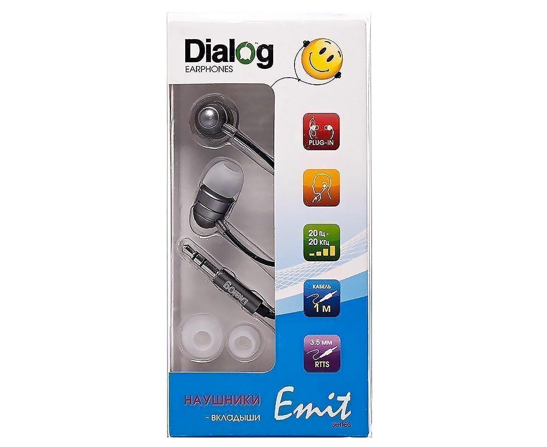 Проводные наушники внутриканальные Dialog EP-F55 Jack 3,5 (gray) (77073)