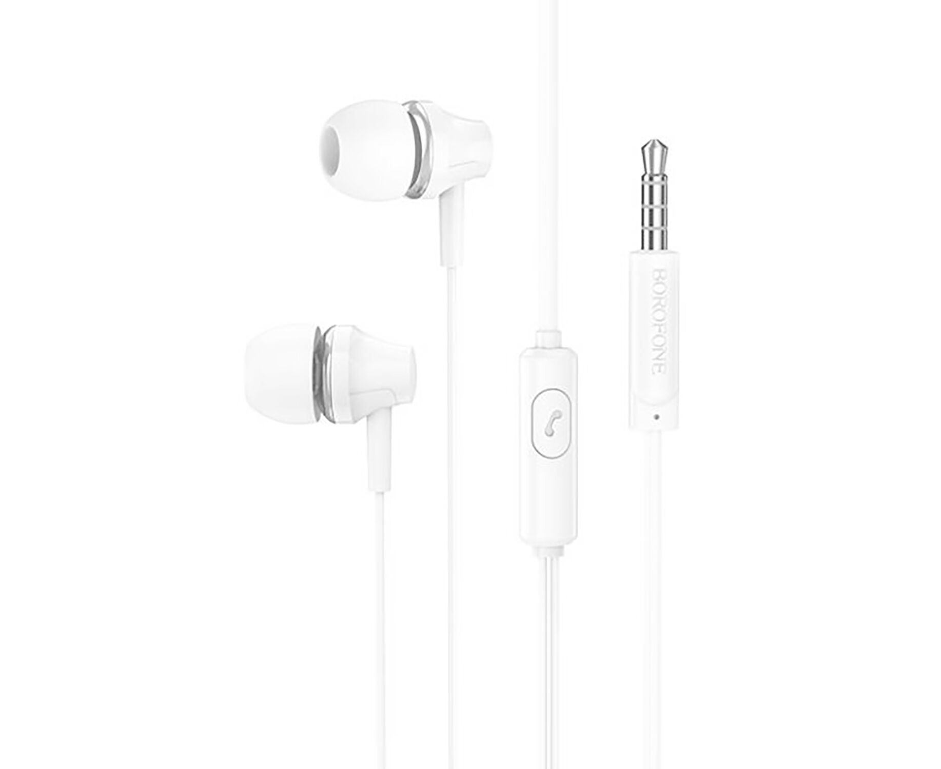Проводные наушники с микрофоном внутриканальные Borofone BM74 Jack 3,5 (white) (217921)
