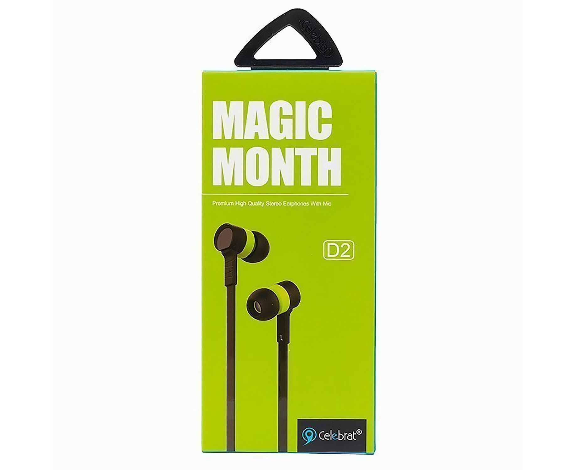 Проводные наушники с микрофоном внутриканальные Celebrat D2, 3.5 Jack (green)