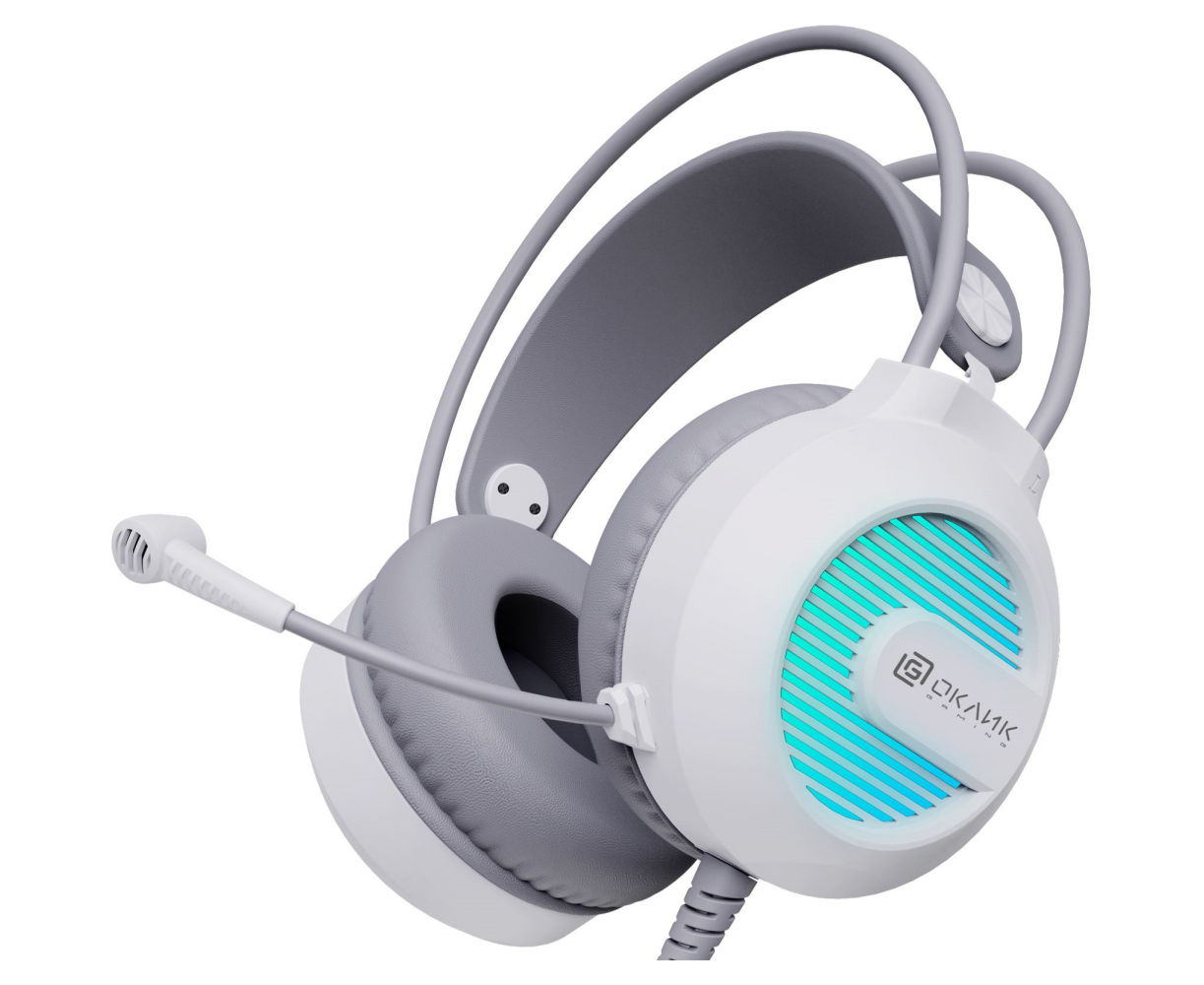 Наушники с микрофоном Оклик HS-L300 G White 1796952 белый 2.2м мониторные USB оголовье