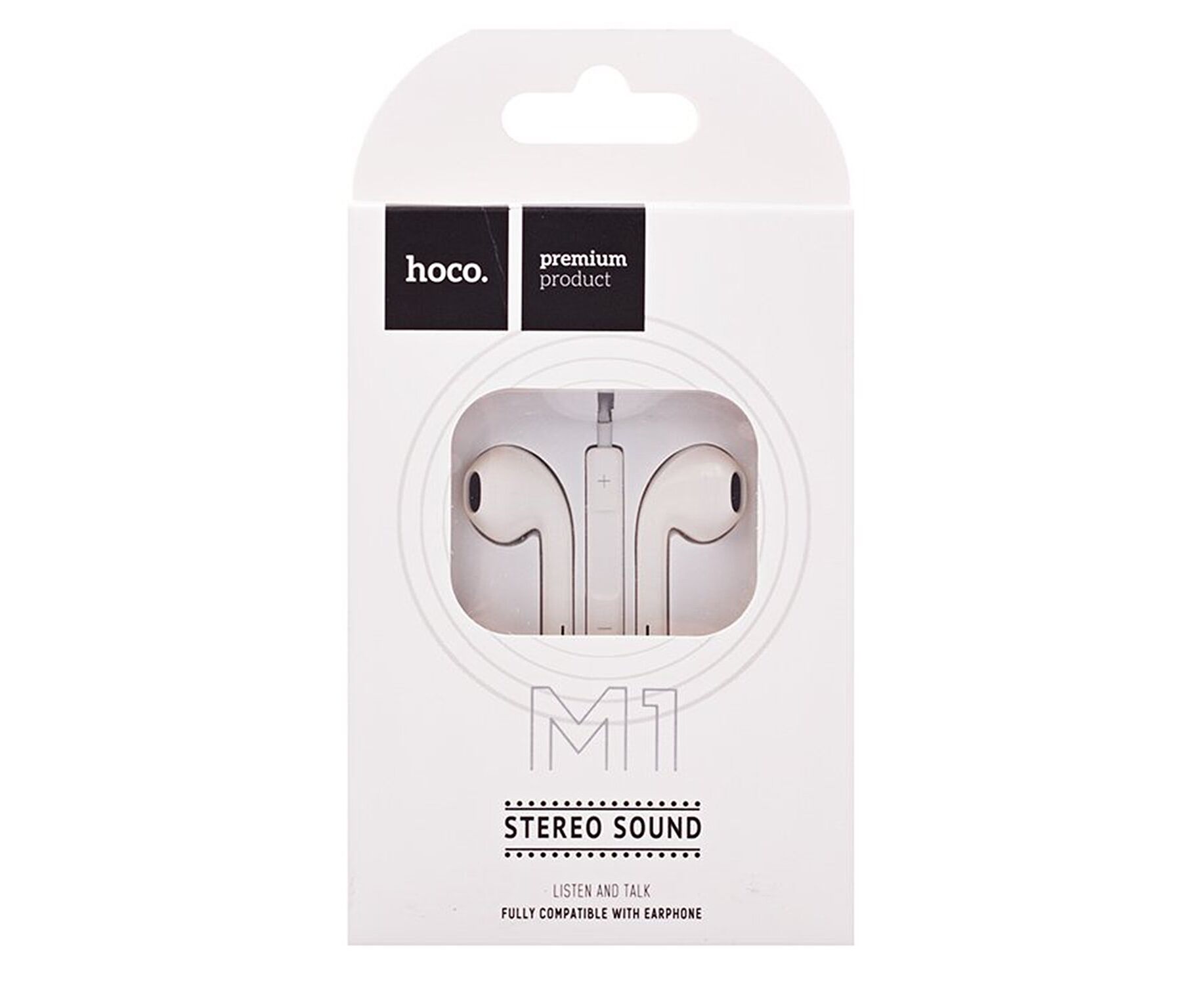 Проводные наушники с микрофоном вкладыши Hoco M1 Original series, 3.5 Jack (white)