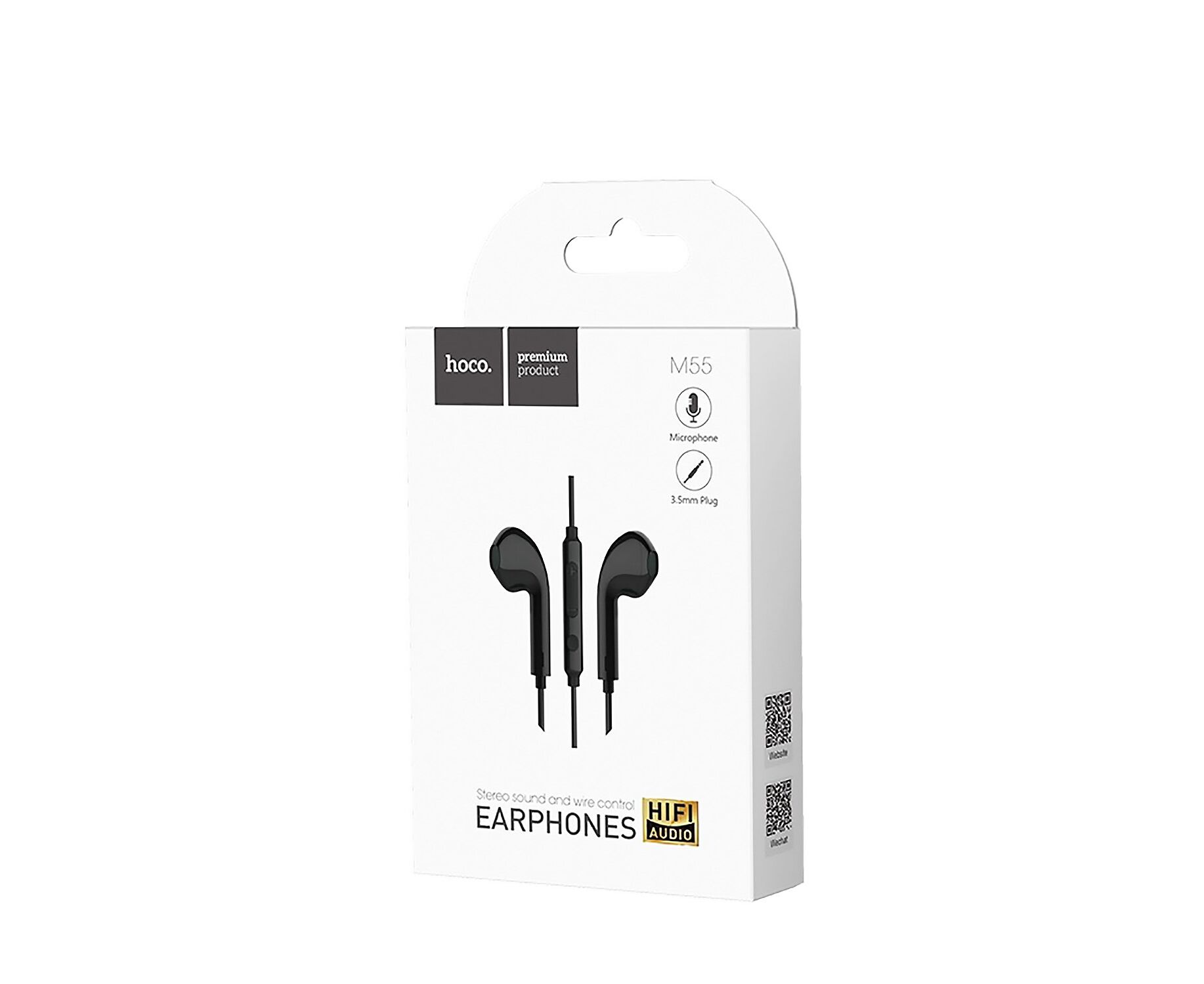 Проводные наушники с микрофоном вкладыши Hoco M55 Memory sound Jack 3,5 (black) (102211)