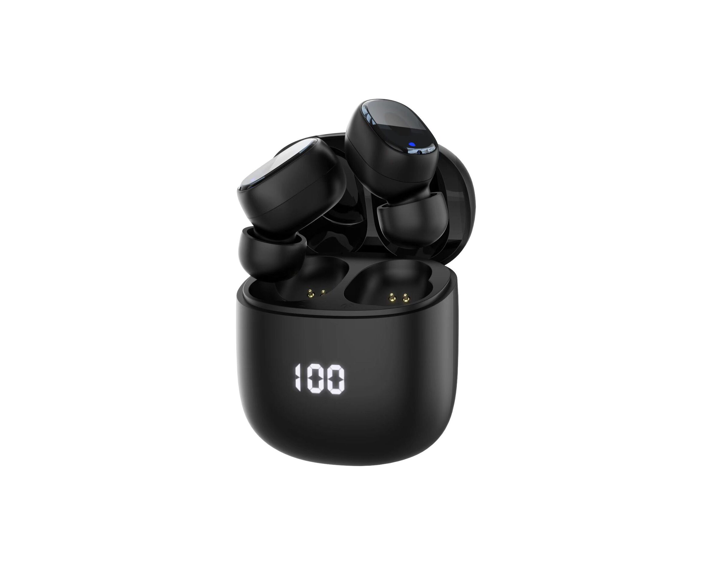 Беспроводные наушники с микрофоном Air Buds Pro, TWS, BT 5.3, LED, 300 м Ач, черный, Deppa, 44193