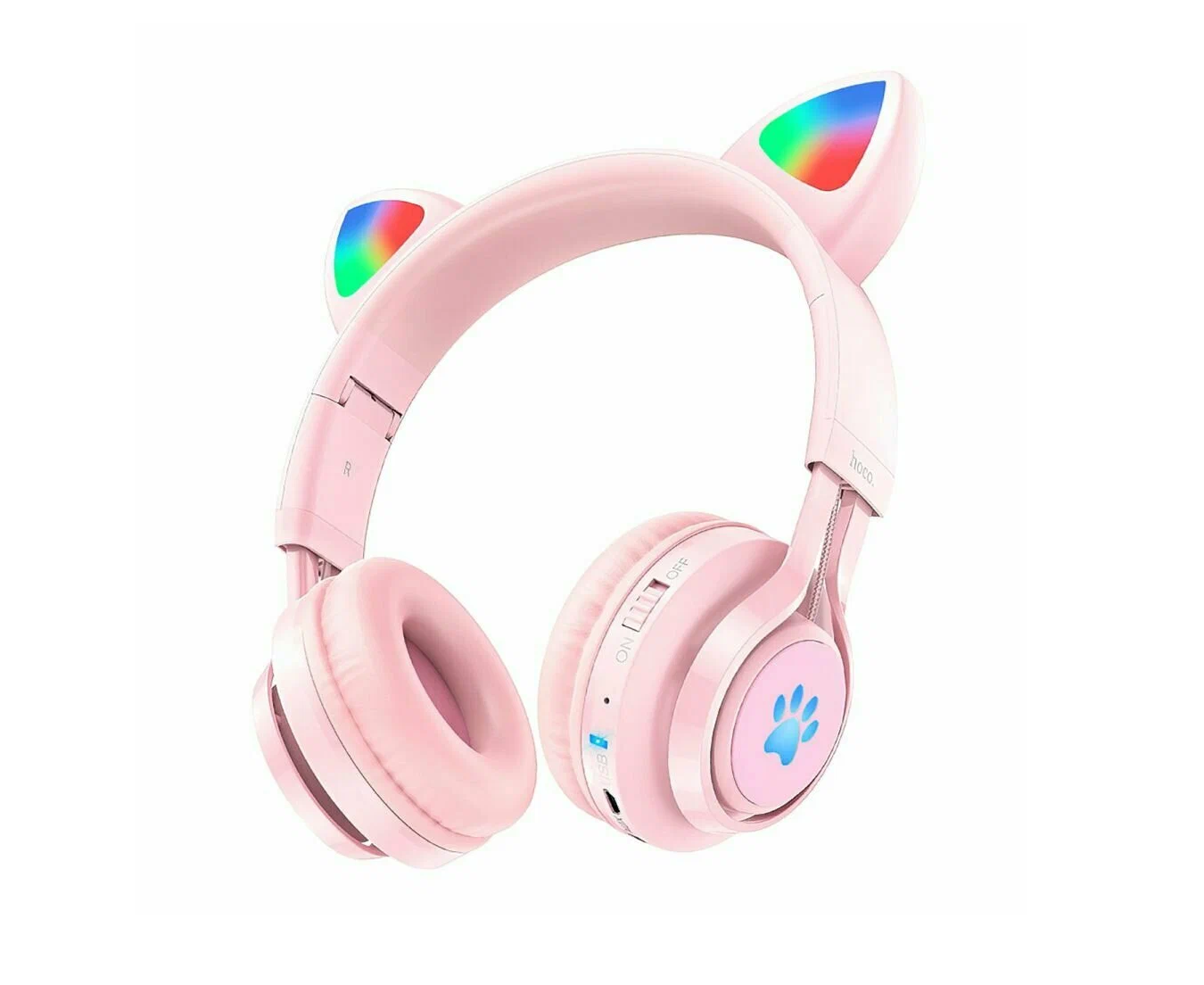 Беспроводные наушники HOCO W39 Cat ear kids BT headphones pink