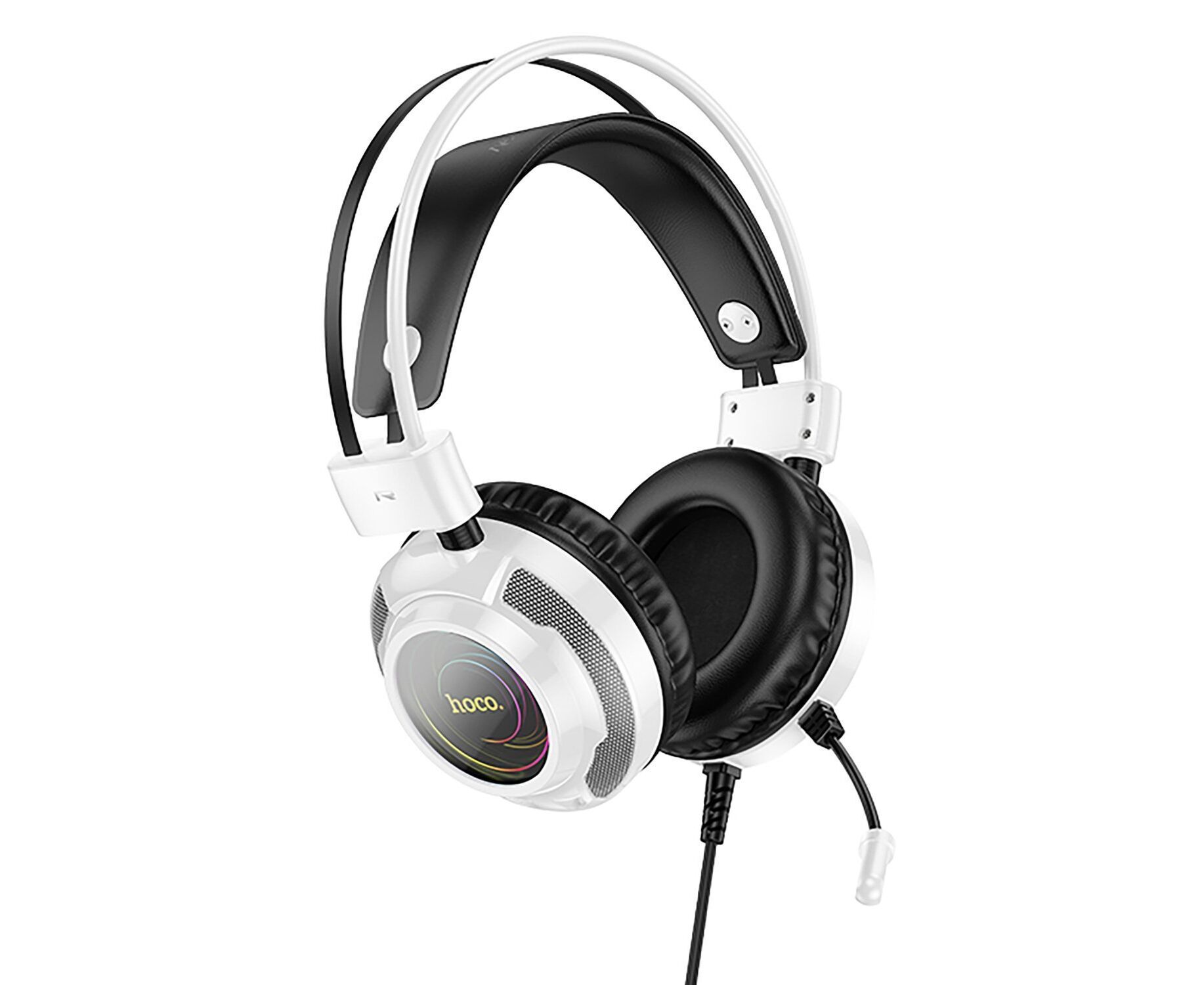 Проводные наушники с микрофоном полноразмерные Hoco W110 Resource Jack 3,5 (white) (236040)