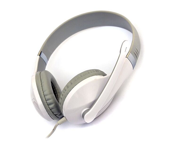 Наушники с микрофоном:De Tech DT-1080 White
