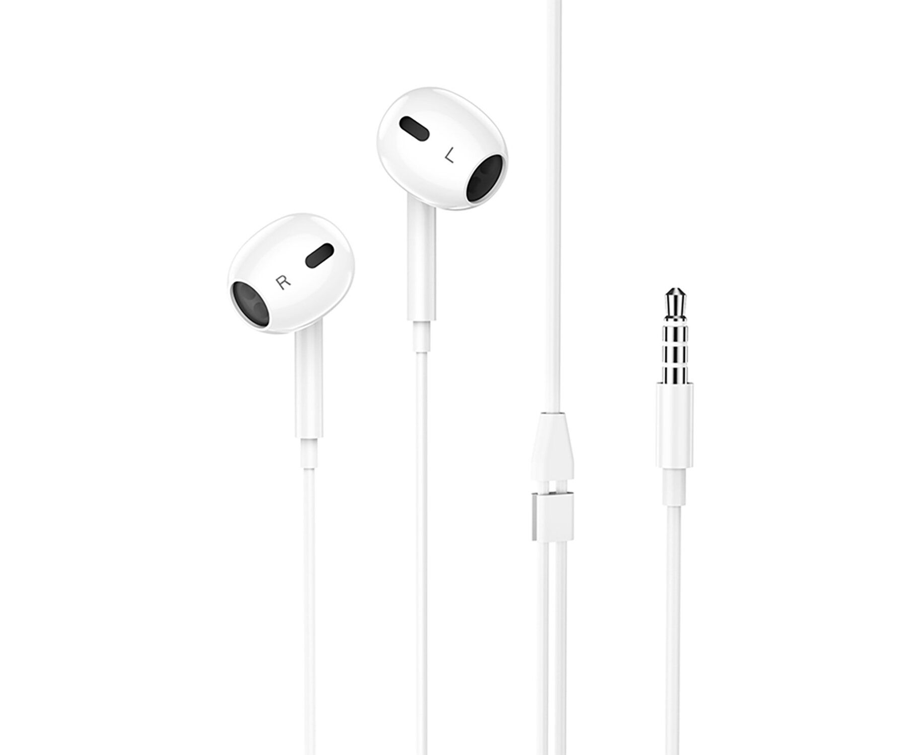 Проводные наушники с микрофоном вкладыши Hoco M101 Max Crystal Jack 3,5 (white) (235088)