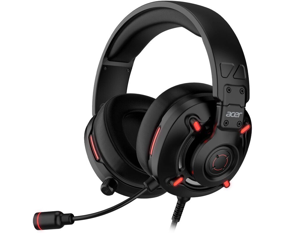 Наушники игровые с микрофоном ACER Nitro OHW306 2.1м мониторные (черный)
