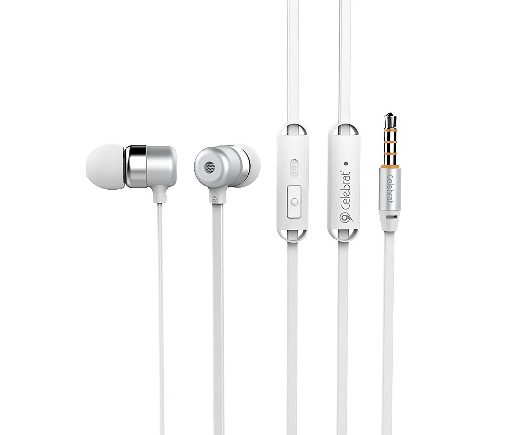 Проводные наушники с микрофоном внутриканальные Celebrat G2 Jack 3,5 (white) (106439)