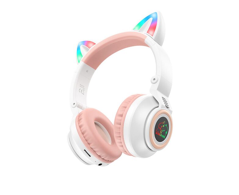 Наушники bluetooth полноразмерные BOROFONE BO18 Cat ear (белый)