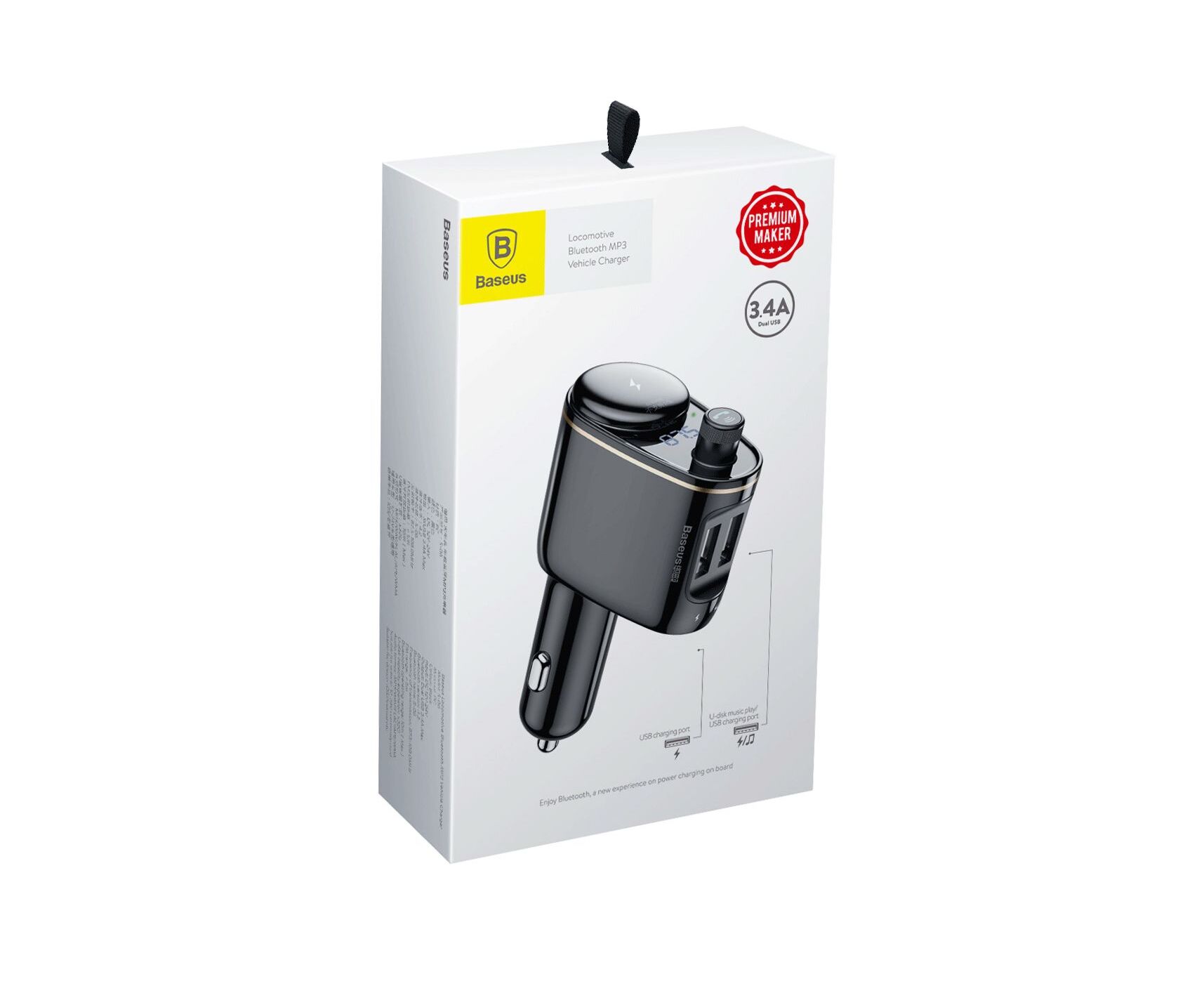 ФМ Baseus S-06 Locomotive Bluetooth MP3 Vehicle Charger Black (CCHC000001)