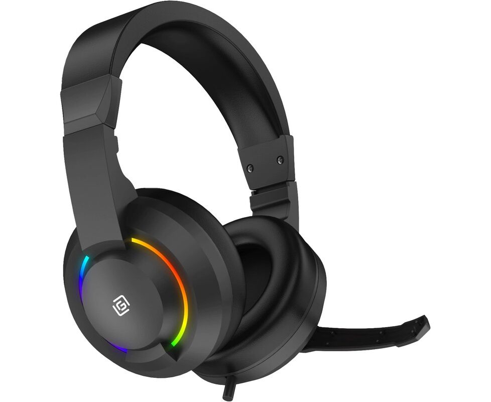 Наушники с микрофоном Оклик HS-L315 G 1.8м накладные USB(черный)
