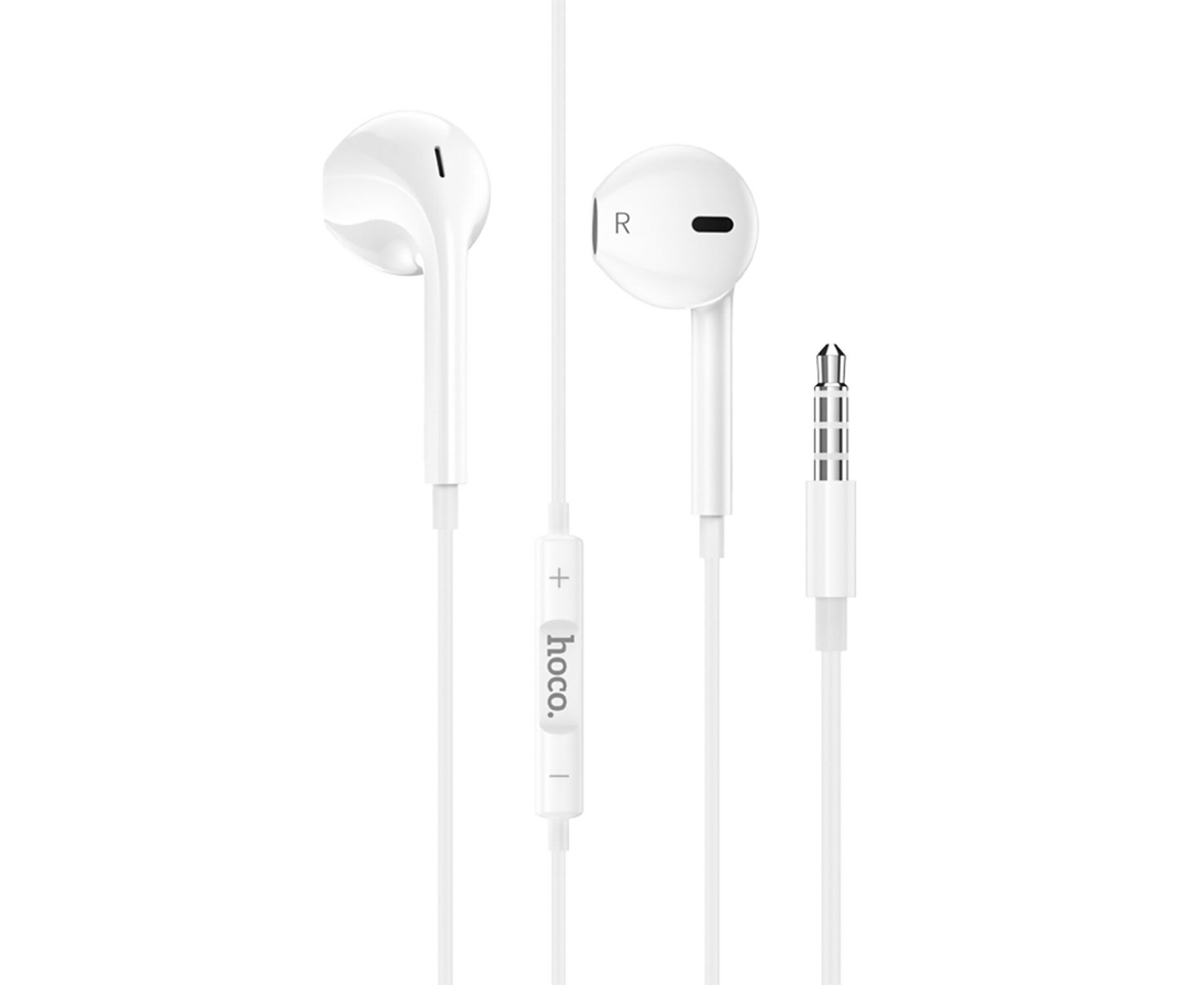 Проводные наушники с микрофоном вкладыши Hoco M101 Crystal joy Jack 3,5 (белый) (235084)