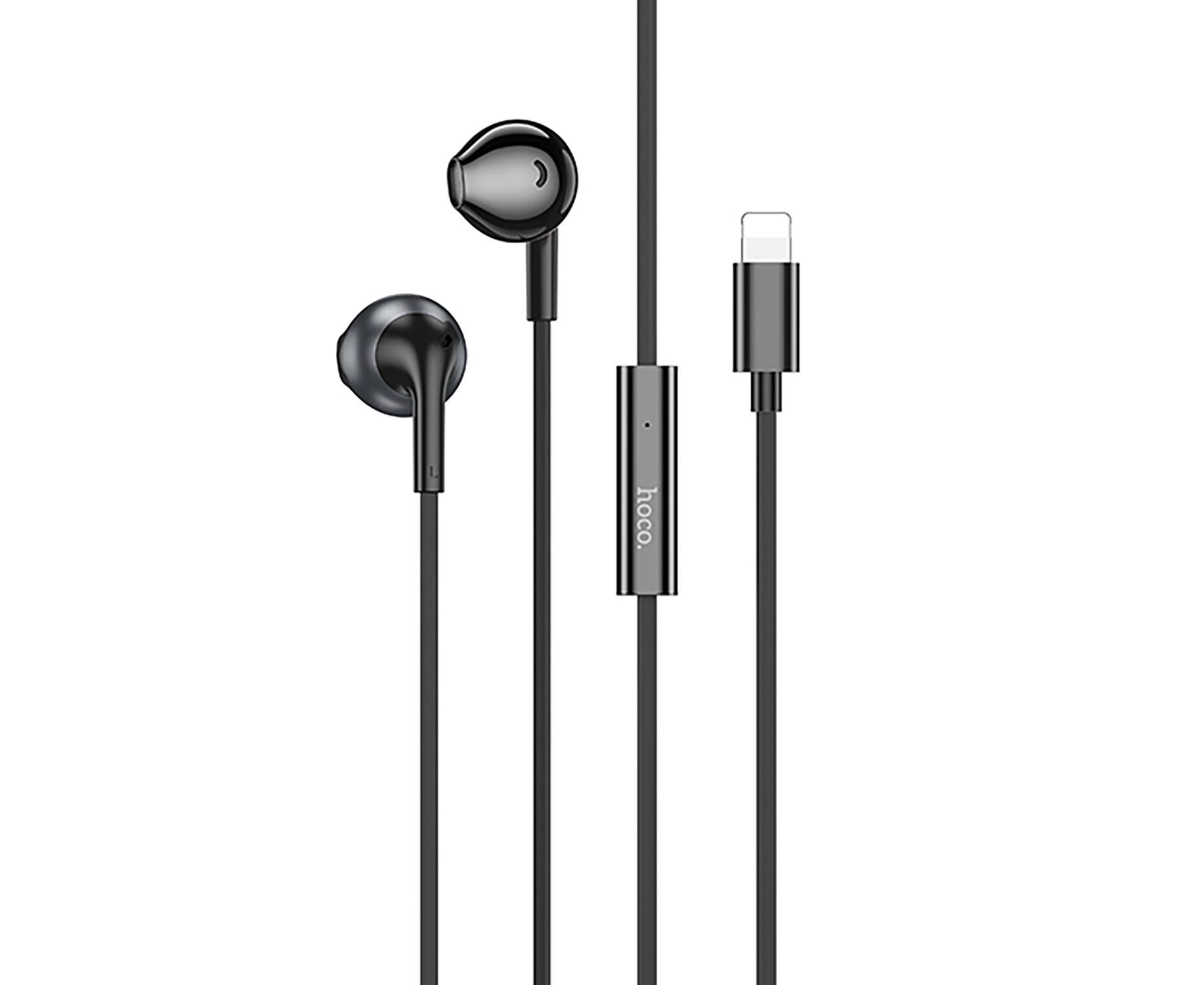 Проводные наушники с микрофоном вкладыши Hoco M115 Lightning (black) (236050)