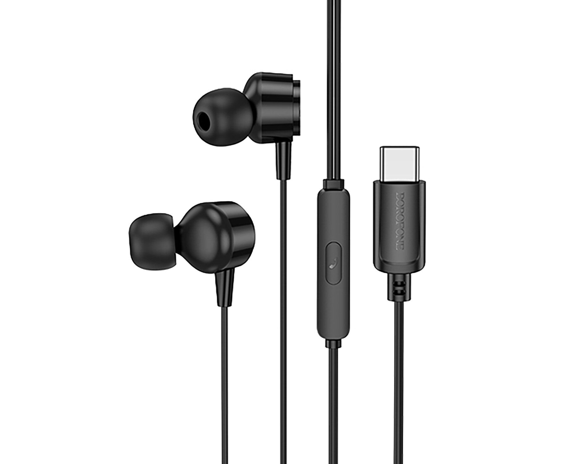 Проводные наушники внутриканальные Borofone BM94 Sonar Type-C (black) (241887)