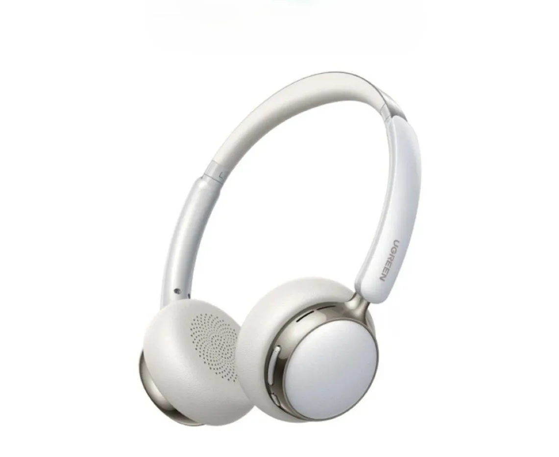 Наушники беспроводные UGREEN HP207 (75631) Studio Plus Bluetooth Active Noise-Cancelling Headphones серебристо-белый