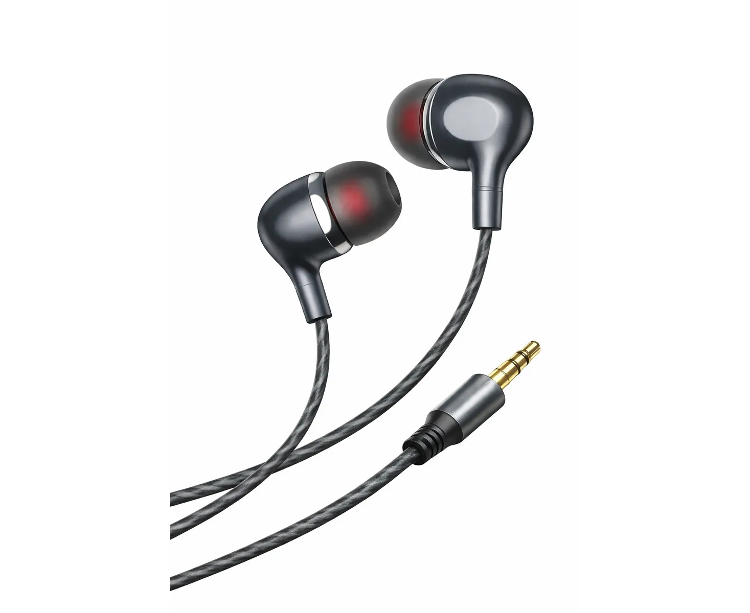 Проводные наушники Faiz Full FN34 3,5mm HD-Звучание с микрофоном HI-FI аудио прозрачно-плетённая оплётка