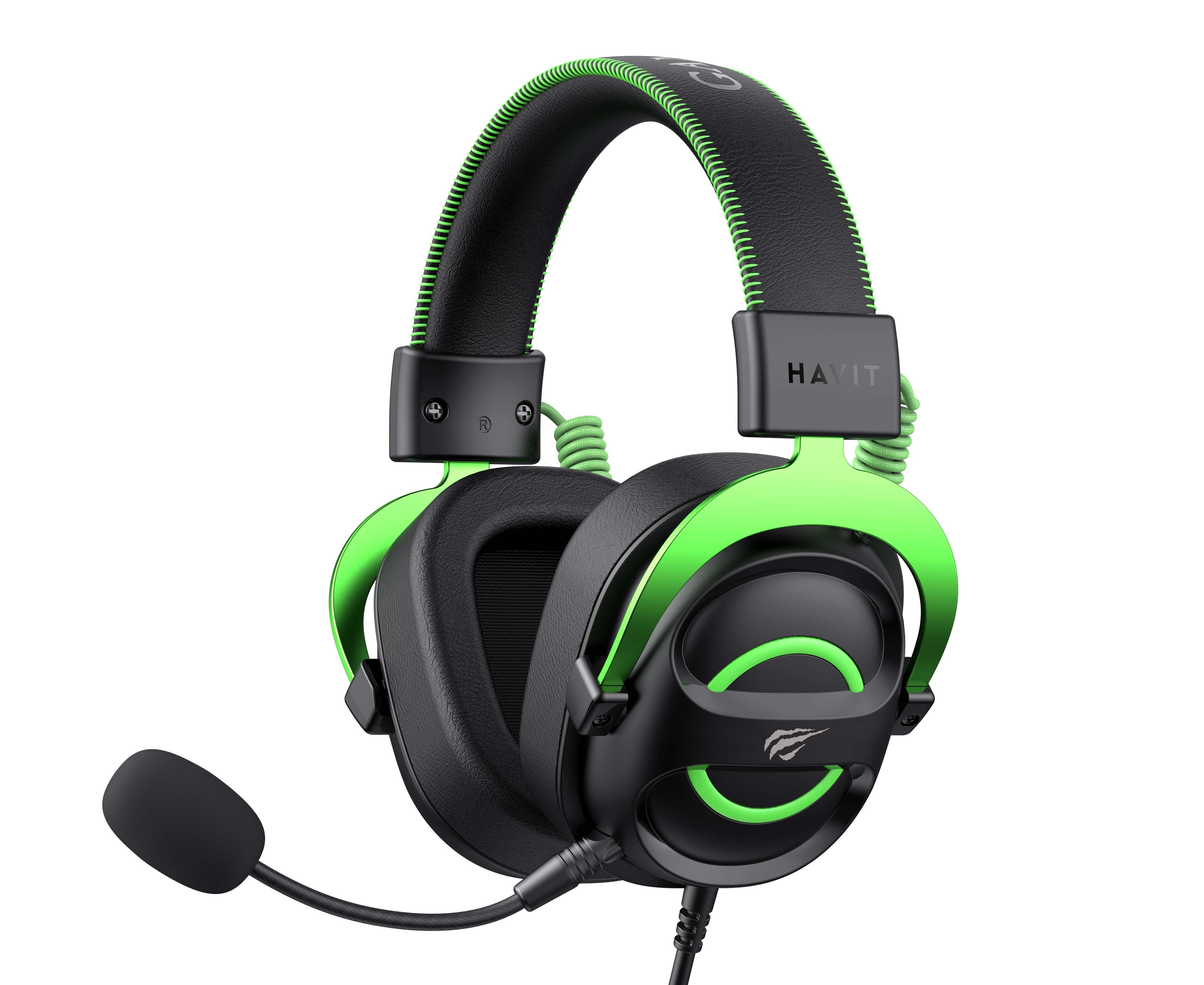 Проводные игровые наушники Havit H2002 E с микрофоном,черный; зеленый