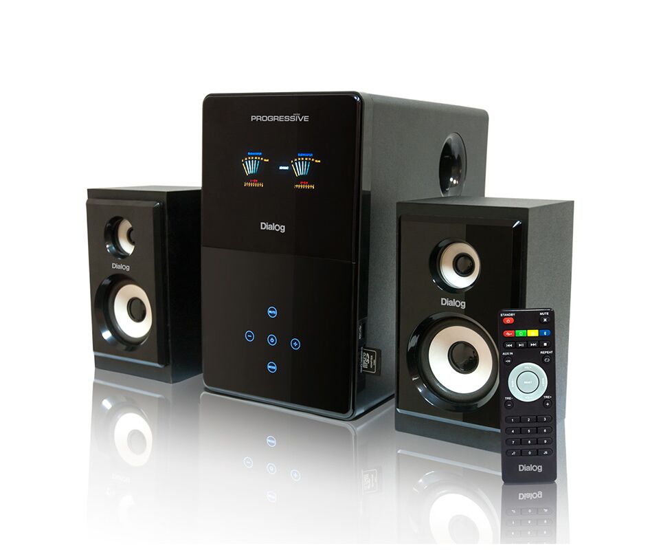 Dialog Progressive AP-220 BLACK - акустические колонки 2.1, 30 W+2*15 W RMS, USB+SD reader