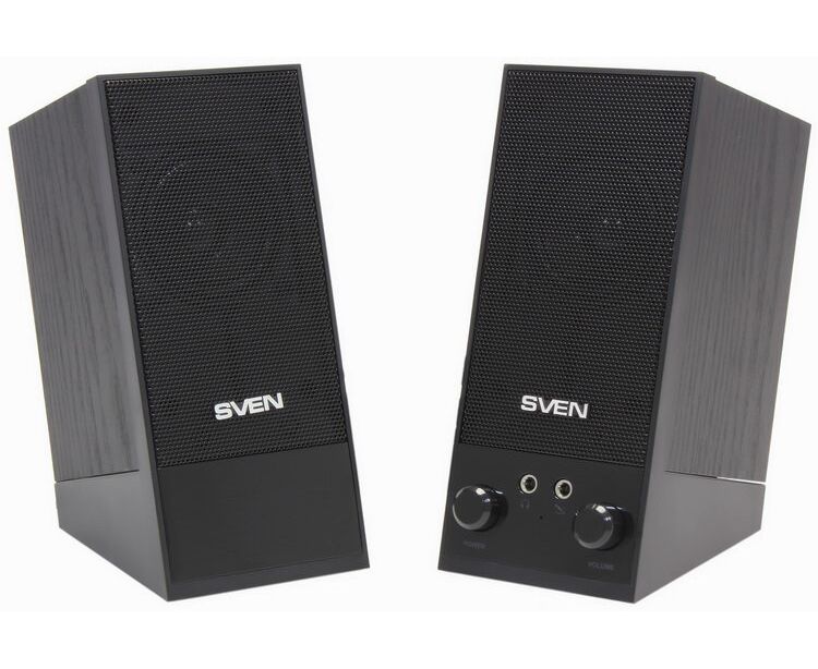Акустическая система 2.0 SVEN SPS-604 BLACK, стерео, мощность: 4 Вт, 90-20000 Гц, материала колонок: MDF, разъем для наушников