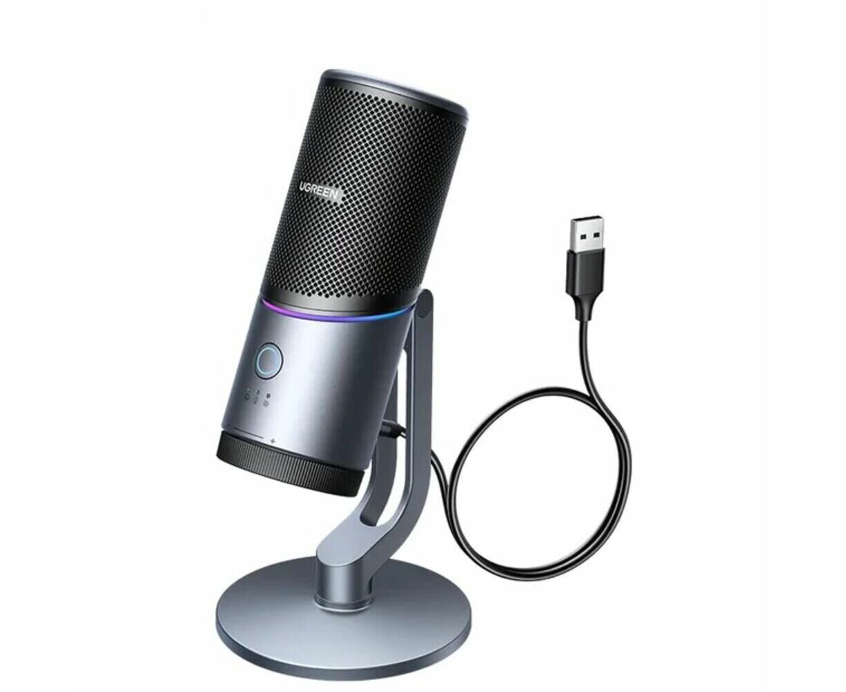 Микрофон UGREEN CM769 (35629) Desktop USB Microphone with RGB Lights Gray