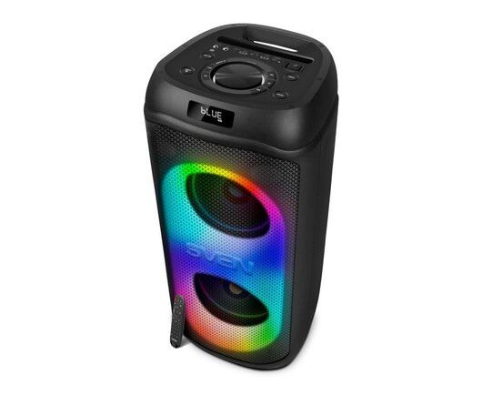 Портативная акустика SVEN PS-1050, черный (200 Вт, TWS, Bluetooth, FM, USB, micro SD, LED-дисплей, 7200м А*ч)
