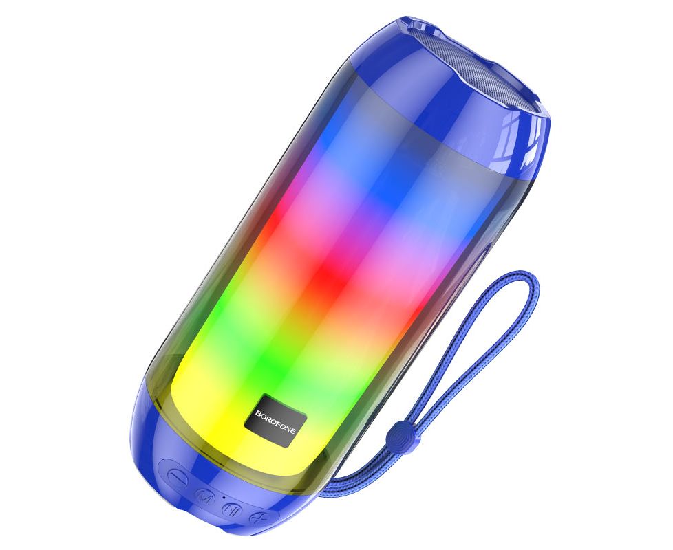 Портативная колонка BOROFONE BR25 Crazy sound colorful luminous BT speaker, peacock (синий)