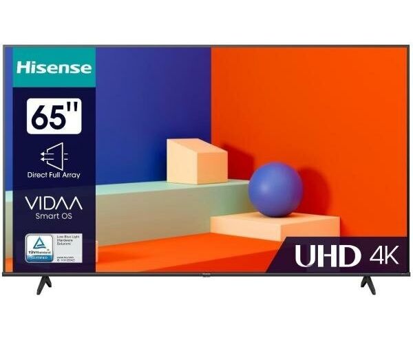 65" Телевизор Hisense 65 A6 K черный 3840x2160, 4 K Ultra HD, 60 Гц, Wi-Fi, Smart TV, VIDAA