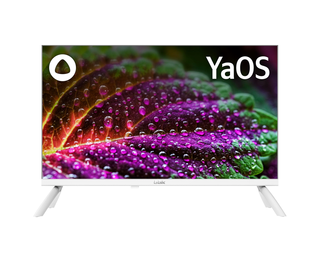 24" Телевизор BBK 24 LEX-7245/TS2 C белый 1920x1080, Full HD, 60 Гц, Wi-Fi, Smart TV, Яндекс ТВ