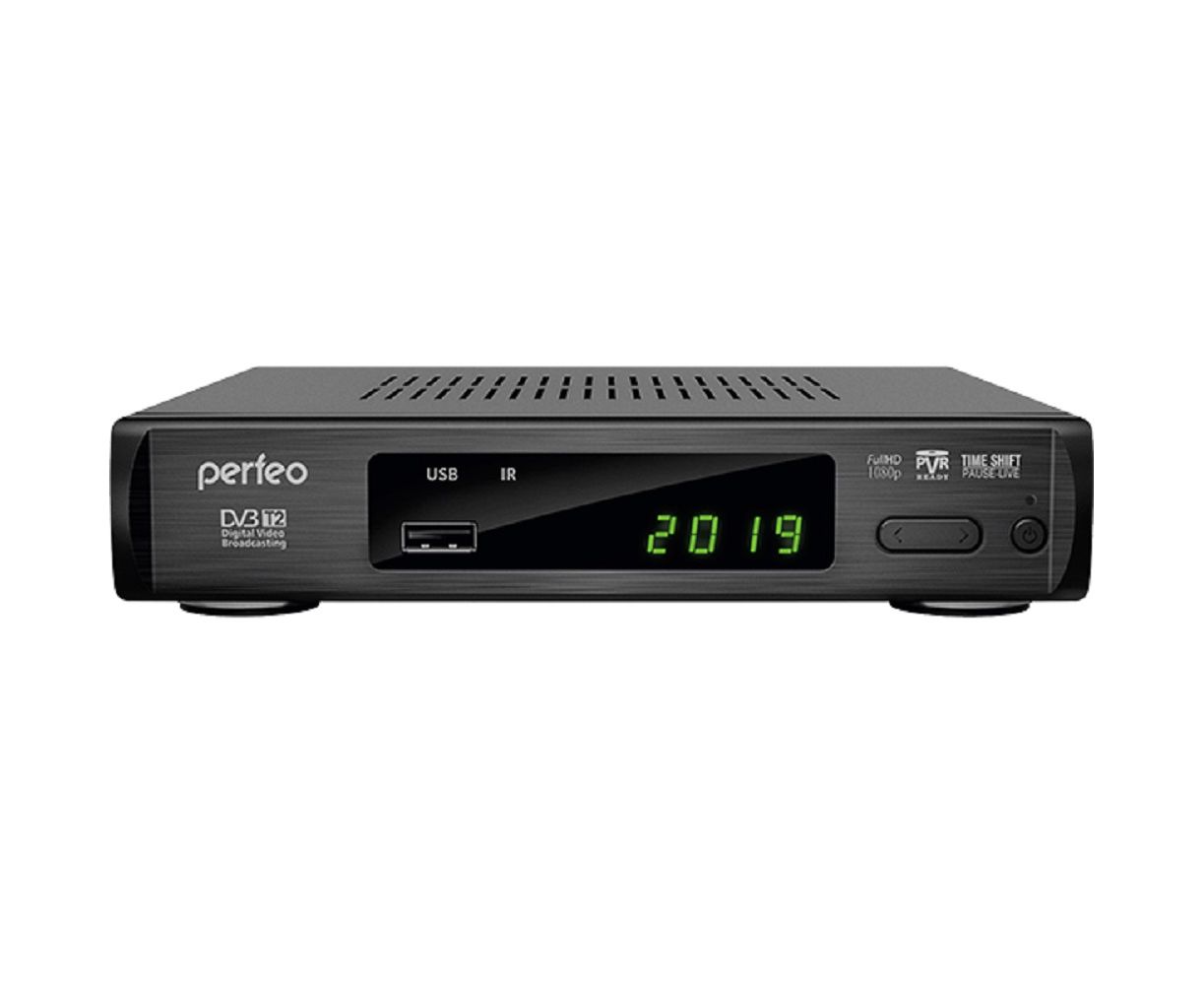 Ресивер DVB-T2 Perfeo "LEADER" PF_A4412 черный DVB-T2/DVB-C/IPTV через Wi-Fi адаптер (адаптер в комплект не входит)