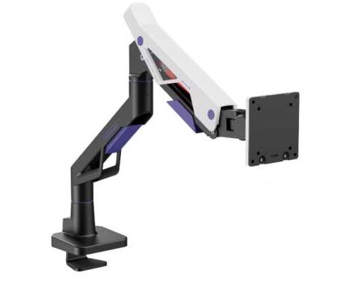 Кронштейн для мониторов Ultramounts UM741 BW черный/белый 24"-57" макс.30кг крепление к столешнице поворот и наклон