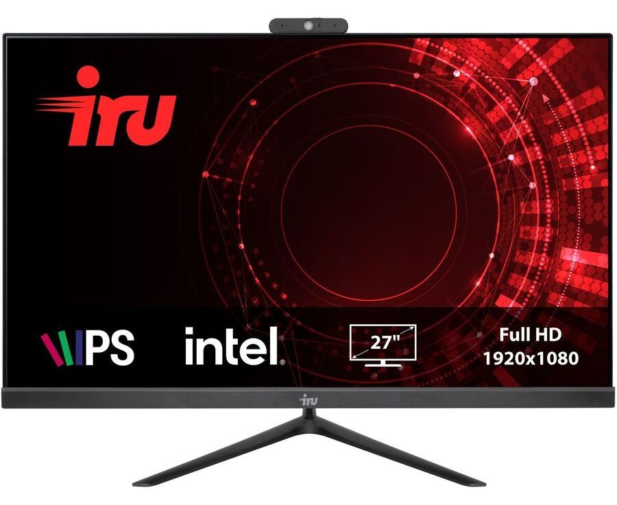 Моноблок IRU Office 27 IH5 (1933888) 27" Full HD i5 11400 (2.6) 8 Gb SSD240 Gb UHDG 730 Free DOS Gbit Eth Wi Fi BT 120 W Cam черный