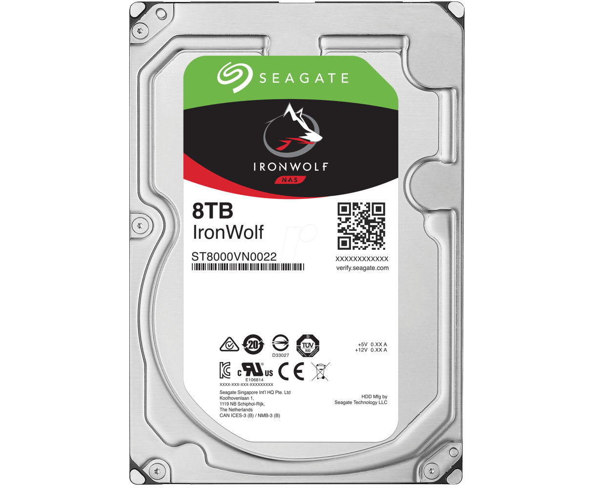 HDD 3.5" 8.0 TB 7200rpm SATA3 256 MB Seagate Iron Wolf (ST8000 VN0022) 24/7, для NAS