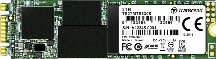 SSD 2 TB Transcend MTS830 (TS2 TMTS830 S), M.2 2280, SATA, 3 D TLC, with DRAM