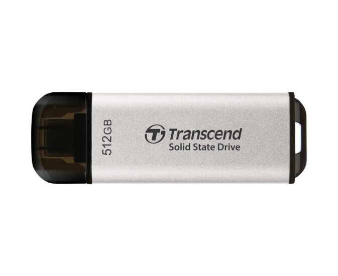 SSD Transcend 512 Gb ESD300 TS512 GESD300 S серебристый (USB3.2 gen 2, Type C, 1050/950 Mbs, 3 D NAND, 60x20x7.8mm, 9g)
