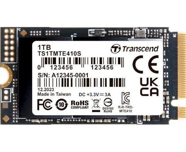 SSD Transcend MTE410 S (TS1 TMTE410 S) 1 TB, 3 D TLC NAND, M.2 2280,PC Ie Gen3x4, DRAM-less