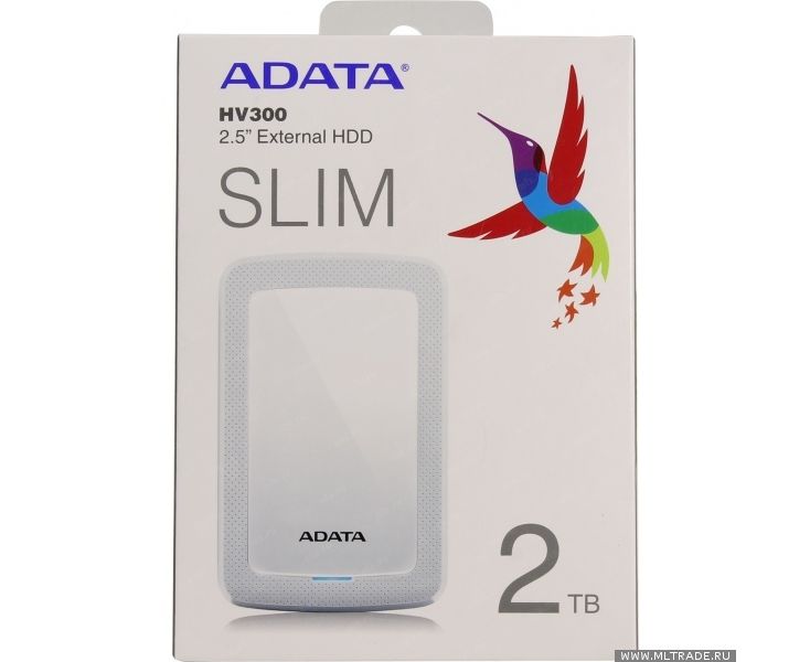 Внешний жесткий диск 2 TB A-DATA HV300, 2,5" , USB 3.1, белый