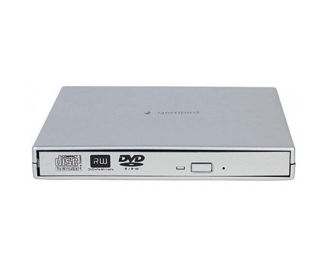 Привод Gembird DVD-USB-02-SV USB 2.0 пластик, серебро