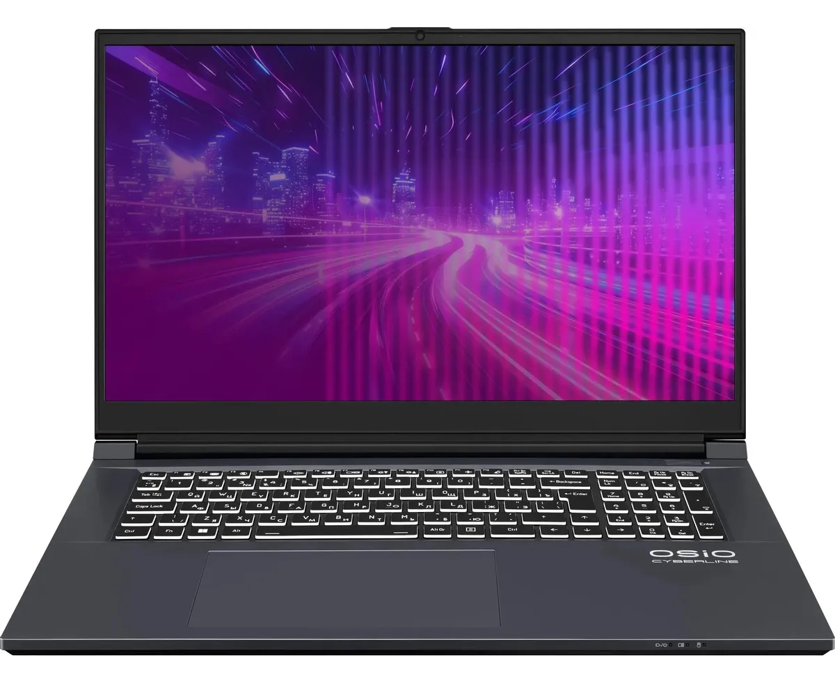 Ноутбук OSIO Cyber Line C170i-001 17.3", IPS, Intel Core i5 12600 H 1.2 ГГц, 6 ядер, 16 ГБ 512 ГБ SSD, RTX 3050 - 6 ГБ, без ОС темно-серый