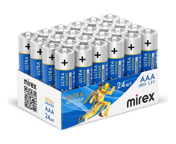 Батарейка AAA Mirex LR03-24 Box Ultra Alkaline (23702-LR03-B24) 1.5 B, (24/960)