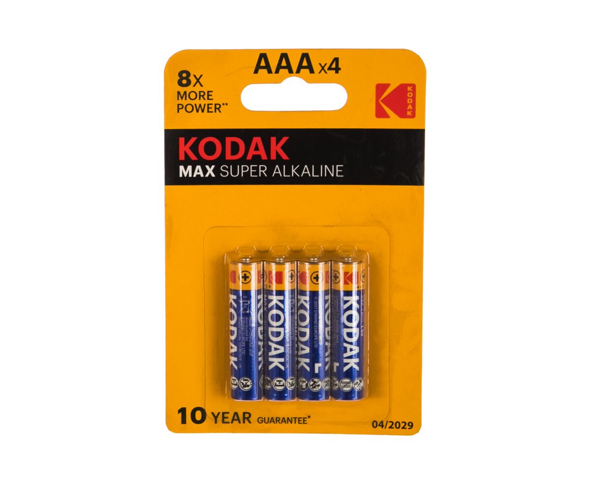 Батарейки Kodak MAX LR03-4 BL (K3 A-4 ) (40/200/32000) ААА