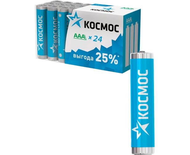 Батарейка КОСМОС LR03 24 Box (KOCLR03_24 BOX) (б/б) (24/480)